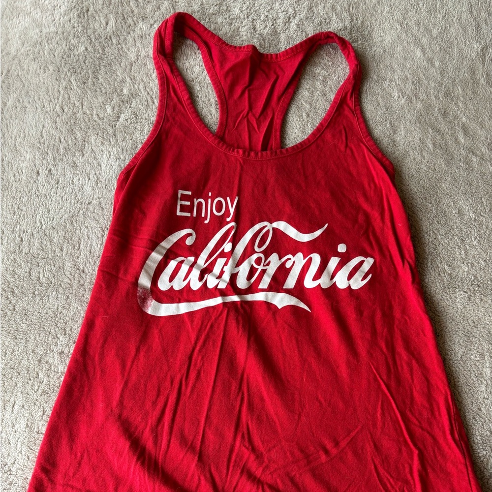 Red Enjoy California racerback tank top